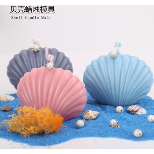 PRZY Seashell Shell Candle Mold Plastic 3D Acrylic Molds Handmade Soap Mold Cake Tools Clay Resin Fondant Moulds