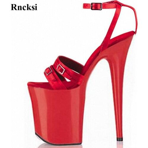 Rncksi New Professional customize 20cm ultra high high-heeled sandals red bride wedding shoes 8 Inch Womens Sexy Glamour Shoes