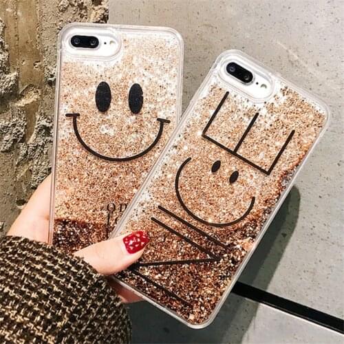Luxury Dynamic Liquid Quicksand Soft Cover Case for iPhone 6 6S 7 8 Plus X XR XS Max Phone Cases smile Capa ipone 8plus shell