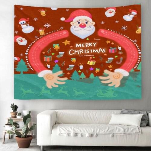 Merry Christmas Tapestry Santa Claus Wall Hanging Festival Party Modern Wall Tapestry 3D Print Tapestry Home Decor Wall Carpets