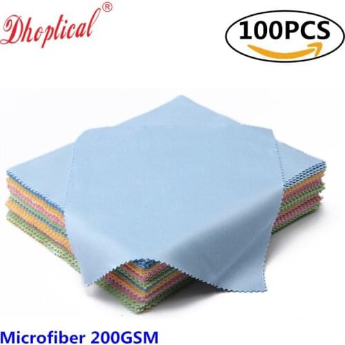Eyeglasses cleaning cloth 15cm*18cm microfiber 100% 200 GSM manufacture wholesale welcome print LOGO by dhoptical