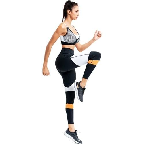 Fitness Sportswear Bra and Leggings Yoga Sets Women Gym Clothes Push Up Nylon Stretch Striped Workout Femme Athletic Suit Female