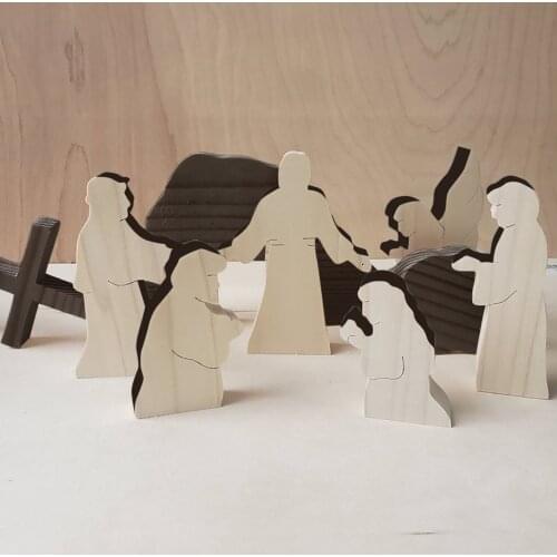 Statue Nativity Scene Set Baby Jesus Manger Christmas Figurines Decor Miniatures Ornament Church Xmas Gift Home Decoration