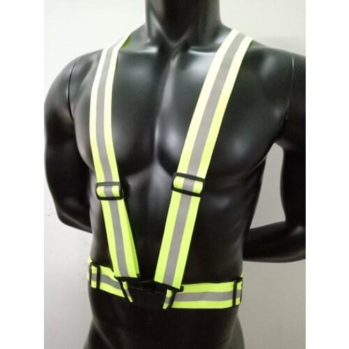 Bike Safety Reflective Vest Highlight Reflective Straps Night Running Clothing Vest Adjustable Safety Vest Elastic Band Uniforms