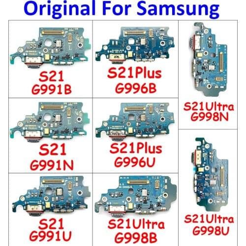 Original For Samsung S21 Plus Ultra G991U G991B G991N G996B G998U G998B G998N USB Connector Charging Port Flex Cable Mic Board
