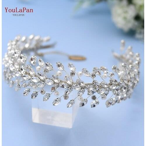 YouLaPan HP351 Fashion Rhinestone Bridal Hair Hoop Wedding Hair Crown Handmade Bridal Headdress Wedding Accessories Jewelry