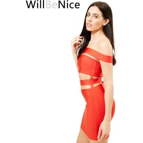 WillBeNice 2019 Autumn Black Slash Neck Women Sexy Off Shoulder Bandage Dress Cut Out Strips Party Celebrity Bodycon Dress Club
