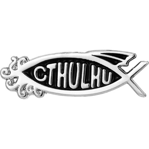 Cthulhu Fish Atheist Lapel Pin Badge
