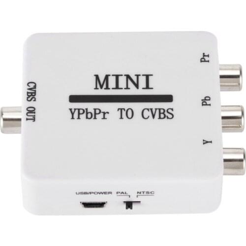 1080P MINI YPBPR TO CVBS Video Converter HD Component to AV Adapter for TV Projector Monitor