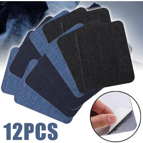 12pcs Iron On Elbow Knee Jeans Patches DIY Clothes Patch Repair Pants Apparel Sewing Fabric Sewing Accessory