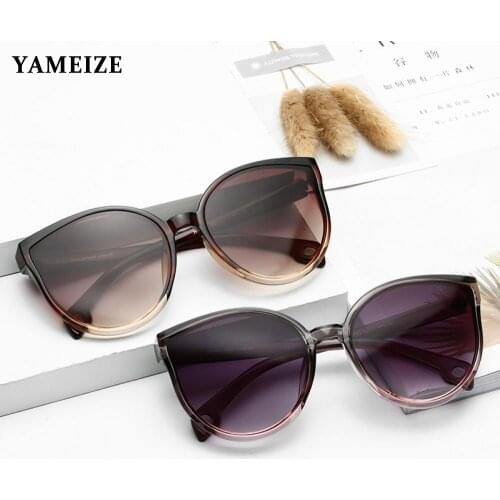 YAMEIZE 2021 Luxury Womens Sunglasses Cat Eye Sunglasses Vintage Brand Design Retro Classic Womens Glasses Gafas De Sol Mujer