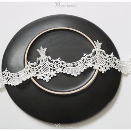 3Yards New Arrival Ivory Polyester Fabric Flower Venise Venice Mesh Lace Trim Sewing Craft Lace Edge for Wedding Veil Decoration