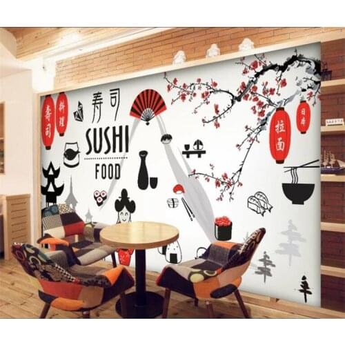 Japanese style 3D wallpaper custom wallpaper restaurant sushi restaurant dining gourmet home mural wall covering