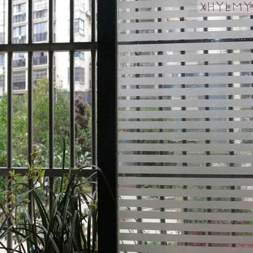 45x200cm 3D Matte Frosted Stripe Window Covering Film Privacy Window Sticker Static Self-Adhesive Glass Vinyl Film For Home Door