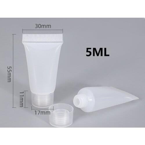50PCS 5/10/15ml Travel Empty Cosmetic Tube Squeeze Facial Cleansing Container Hand Cream Bottle Lotion Sample Pots Gel Box