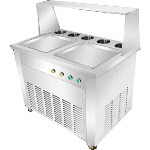 Automatic 110/220V rolled fried ice cream making machine with 5 cooling tanks,Thai fry ice cream roll machine ship by sea