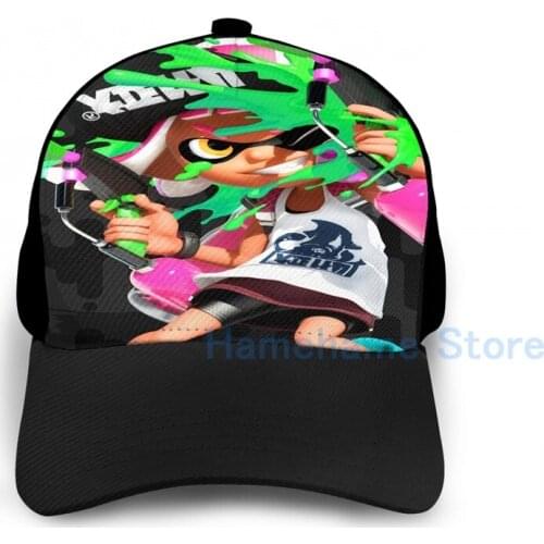 Fashion Splatoon(4) Basketball Cap men women Graphic print black Unisex adult hat