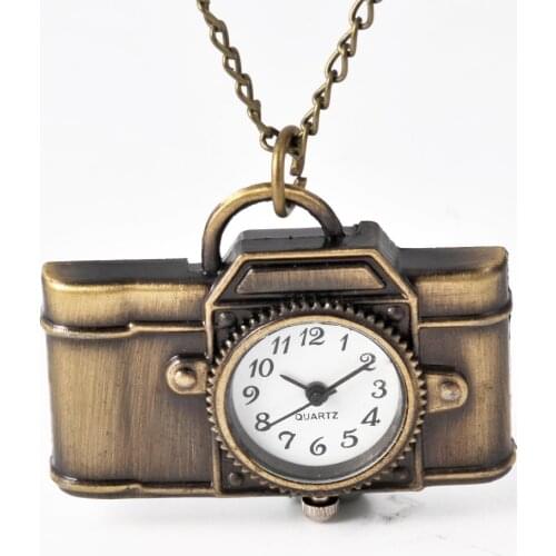 7018 FOT pocket watch retro personalized mode steampunk retro complex quartz camera model watch pocket watch chain gift