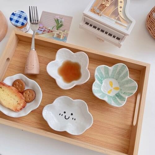 Ceramic disc creative shape saucer small egg cloud irregular seasoning bowl vinegar dish