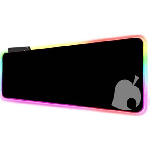 Leaves LED Light Desk Mat Big Computer Mousepad 60x30 80x30 90x40cm RGB Backlight Keyboard Cover Keyboard Mause Gaming Mouse Pad