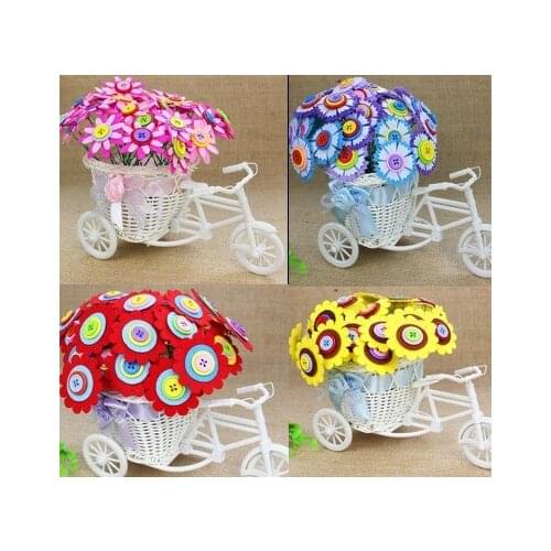 Beautiful 6 Colors Glooming Flowers Felt Kids Early Learning Children handmade Nonwoven Decoration DIY Felt Fabric Gift