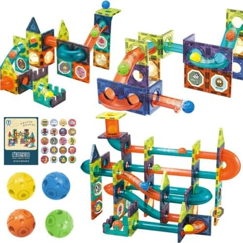 Magnetic Building Blocks Magnet Maze Ball Track Blocks Magnetic Designer Construction Set Educational Toys For Children Gift