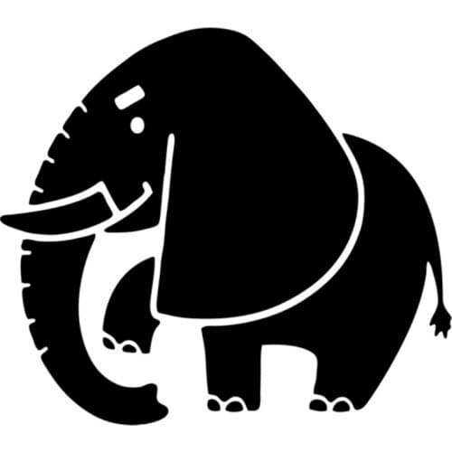 Elephant Cartoon Animal Stickers Decals Vinyl Car-Styling Black/Silver Motorcycle sticker