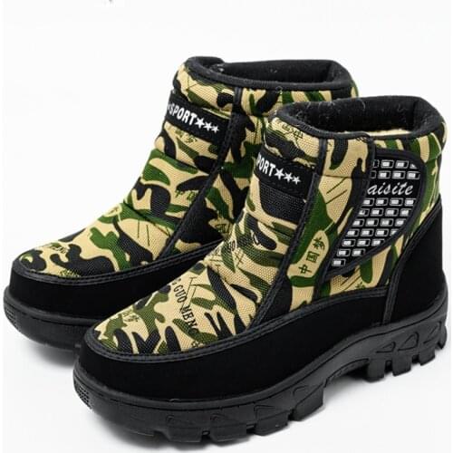 2021 Mens Winter Camouflage Boots Mens Snow Proof And anti-skid Middle Tube With Cotton Thickened Warm and Anti-skid Snow Boot