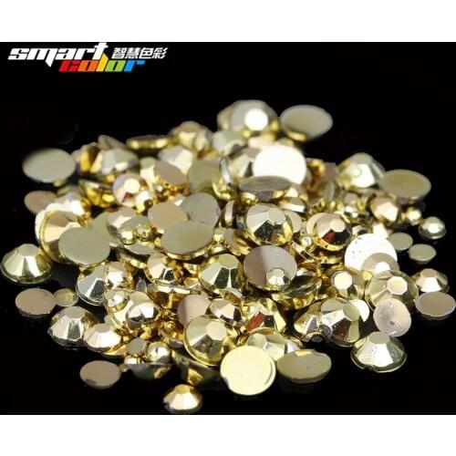 Newest Fashion Many Sizes Jelly Gold Color Acrylic Rhinestones Shoes Clothing Decorations Sparkling Newest Nail Art Decorations