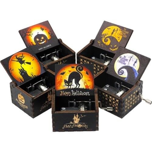The latest Halloween hand crank music box Jurassic Park, the Beast and Beauty Digimon Queen music box Christmas birthday gift