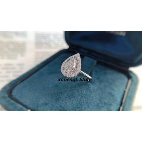 2020 New Fashion 18K(AU750) Pear-style Diamond Ring Jewelry for Lady&Women&Party&Wedding