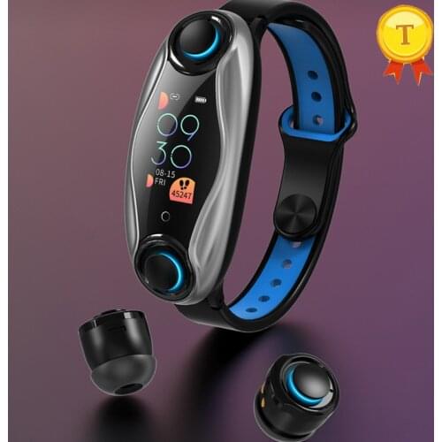 2020 Latest Earphone 2 In 1 Bluetooth Smart Watch Waterproof Sport Bracelet Wholesale Android IOS Smartwatch Sports band
