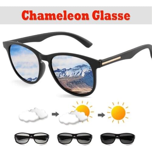 Photochromic Sunglasses Men Polarized Driving Chameleon Glasses Male Change Color Goggles Driver UV400 Discoloration Eyewear 110