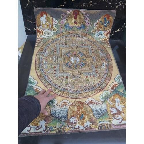 Brocade Thangka, tangkaquan, Buddha Saints Tibetan Chinese Buddhist Silk Buddha Thangka Tibetan Buddhist Silk Gild Thangka Thank