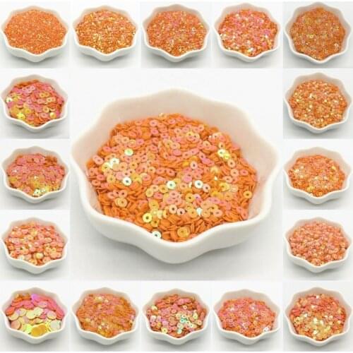 Paillettes 3-30mm AB Orange Sequin Flat Round Flower PVC Loose Sequins Paillette DIY Craft Sewing Women Garment Accessorie 20g