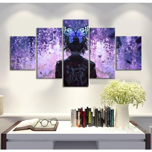 HD Anime Girl Picture Kochou Shinobu Demon Slayer Poster Anmation Art Canvas Paintings Kimetsu No Yaiba Poster Wall Art Pictures