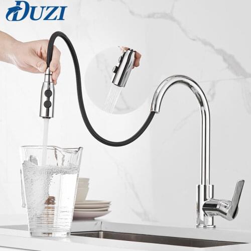 Single Hole Handle Swivel 360 Degree Water Mixer Tap Chrome Single Handle Pull Out Kitchen Tap Kitchen Mixer Faucets Tap