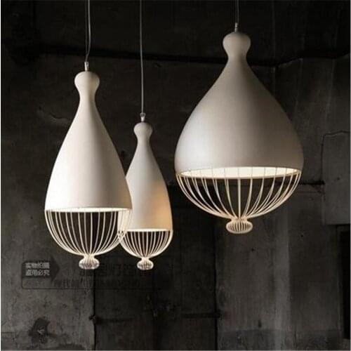 Retro White Iron Led Pendant Light Vintage Loft Jellyfish Foyer Restaurant Dining Room Bar Metal Pendant Light 2445