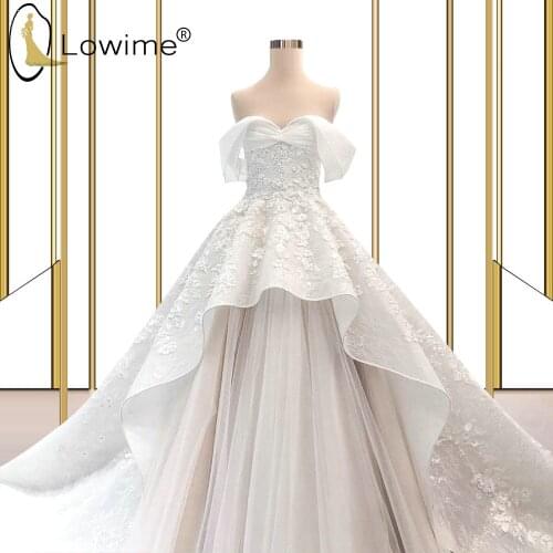 Off the Shoulder Sweetheart Neck Wedding Dresses Puffy Flowers A Line Bridal Gowns Vestido De Novias Customise