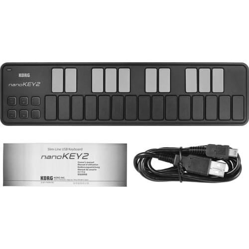 KORG MIDI Controller Slim-Line Portable USB MIDI Keyboard Controller 25 Keys with USB Cable nanoKEY2