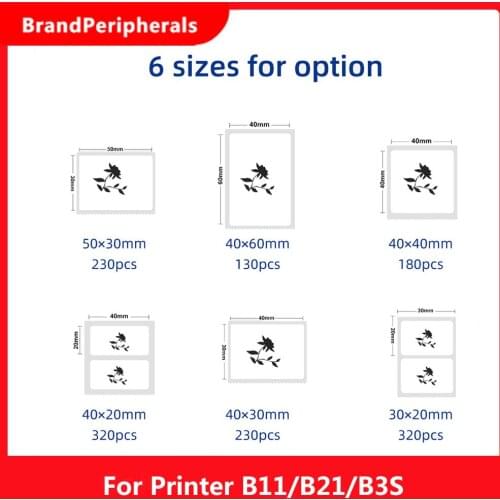 Waterproof Thermal Labels Self-adhesive Label Stickers 1.6x1.6 Inch Shipping Labels for Printer Compatible Printer B11/B21/B3S
