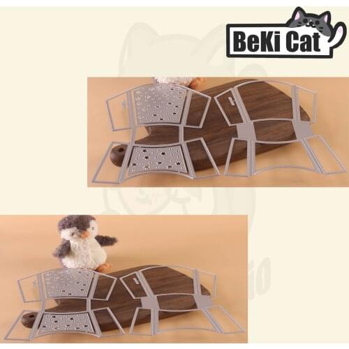 Cutting die Frence Fry Gift Box with decorative pannels Stencils for DIY Scrapbooking photo album Decorative DIY Paper Cards