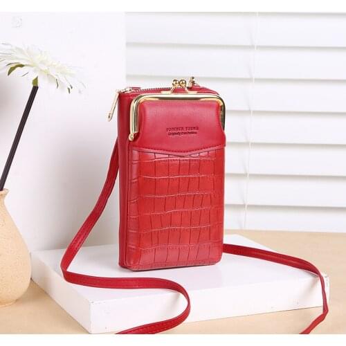 Fashion Leather Zipper Horizontal Women Wallet Female Embossed Crocodile Pattern Messenger Bag Large Capacity Diagonal Lady Bag