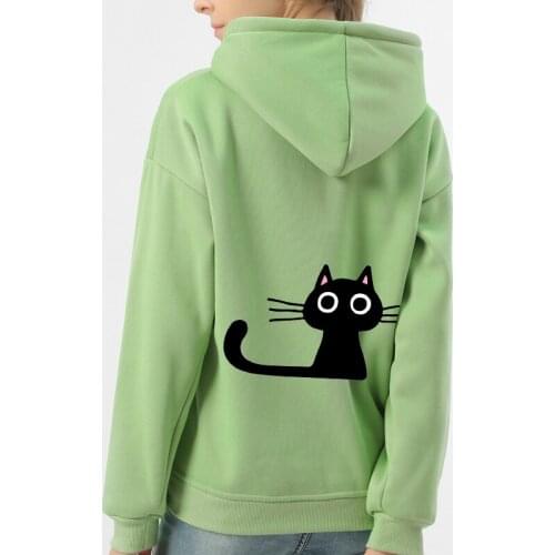 Winter Oversize Women Sweatshirt for Girls Coat Cat Cartoon Hoodie Pullover Female Harajuku Ulzzang Graphic Hoodies Kpop Clothes