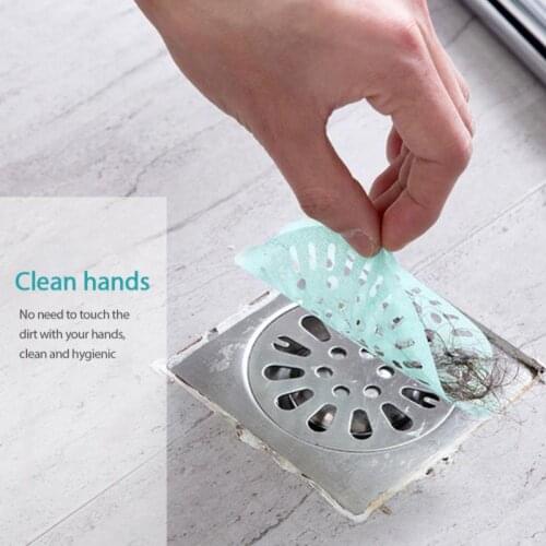 1PC Disposable Bathroom Kitchen Floor Drain Sticker Hair Filter Waste Sink Strainer Non-woven Fabric Cleaning Paper Strainer