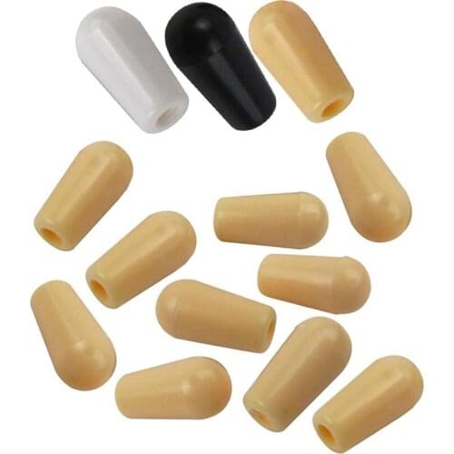 10pcs M4 Guitar 3 Way Toggle Switch Tip Cap Knob Plastic 4mm Replacement for Electric Guitar Pickup Selector Switch Tips Black