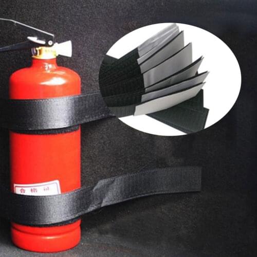 5pcs Set Car Fire Extinguisher Mount Straps Car Trunk Organizer Net Storage Bag Magic Tape Auto Fixing Bracket Bandage Sticker