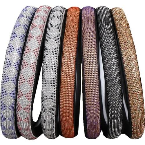 7 Styles Car Steering Wheel Cover Wrap Volant Colors Rhinestones Woman Girl Lovely Universal Auto Braid on the Steering-wheel