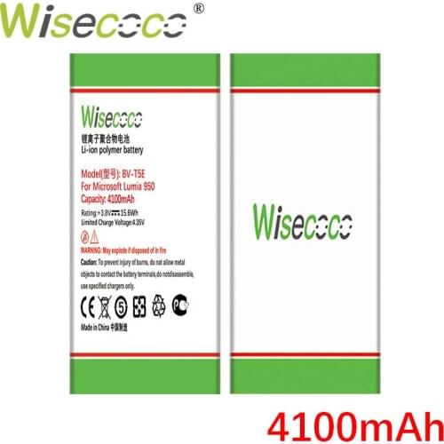 WISECOCO BV-T5E BVT5E BV T5E 4100mAh NEW Battery For Microsoft Lumia 950 RM-1106 RM-1104 RM-110 High quality battery
