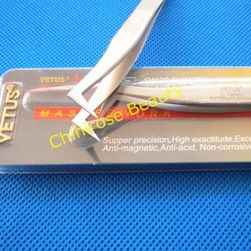 Free Shipping 1pcs Vetus 6A-SA Non-magnetic Stainless Steel Precision makeup set Volume Tweezers for 3D-6D Eyelash Extensions